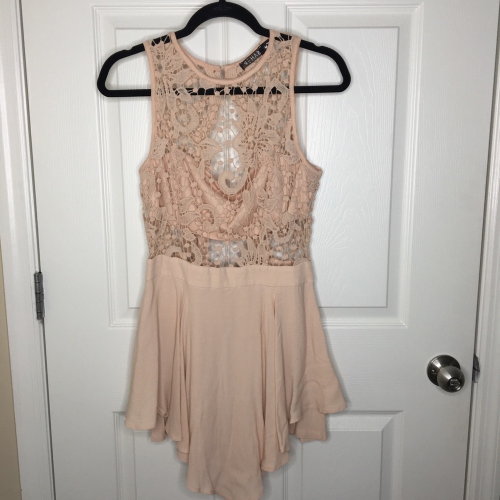 Blush lace romper